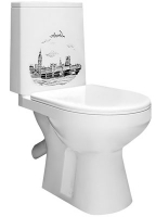 Унитаз-компакт Фиона белый Декор с гофрой Комбо (кат."С") (ун.Эльдорадо+б.Фиона Декор) (г.Ст.Оскол)