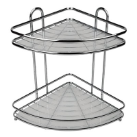 Полка металл. угловая 2-х ярусная HO-2214 хром Sakura