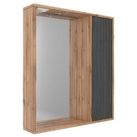 Шкаф зеркальный Ренессанс 600 прав (1 дверь) вотан + графит матовый GOLDEN FOX