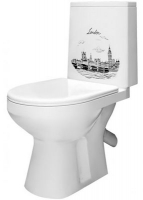 Унитаз-компакт Фиона белый Декор с сиденьем, арматурой, гофрой Люкс (г.Ст.Оскол)