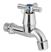 Кран пласт.хром с нос. 1/2 вентиль "крест" ST5106