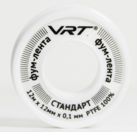 Лента Фум 12мм*0,1мм*12м д/воды VRT 1/10/1000 Лента Фум 12мм*0,1мм*12м д/воды VRT 1/10/1000