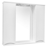 Шкаф зеркальный Женева 800 (2 створки 2С) белый GOLDEN FOX