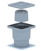 Трап ПП с вертикальным спуском 110 мет. решетка  150*150  АНИ пласт ТА1212