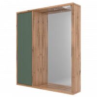 Шкаф зеркальный Ренессанс 700 прав (1 дверь) вотан + зел. матовый GOLDEN FOX