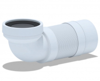 Слив д/унитаза 300/750 гибкий с выпуском 110мм пластик. арм. угол 90гр Ани Пласт К722R 1/15 (524577)