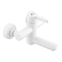 Смеситель д/ванны шар. с короткии изливом 016091 Black&White белый нерж. сталь GOTA ROCIO® 1/10