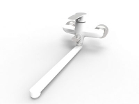 Смеситель д/ванны шар. с изливом L-30см. перекл.душа  G094763 Гармония белый GOTA ROCIO 1/10