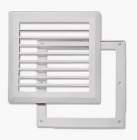 Решетка вентиляционная 175*175 с рамкой, прямые жалюзи "Комплект" К001 1/50