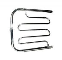 Полотенцесушитель Фокстрот-Лиана 500*500 1" GR с полками (телескоп.б/кольца)