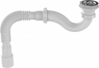 Сифон д/душ.поддона 1 1/2*40 с гофрой 40*40/50 Aquant V145 1/45 (аналог Е115)