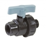 Кран шаров. для ПНД труб компрес. нар/вн. 3/4*1 ITAL