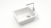Мойка Линди 8 (белый) глянец 500х425х195 с сифоном GOTA RICIO