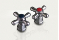 Маховик д/смесителя пластик №3 РБМ Тула серебро (крест) цена за 1шт