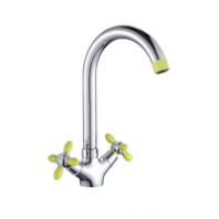 Смеситель д/кухни с 2-мя рукоятками с высоким изливом цв. ручк. салат.G333344 Олива GOTA ROCIO® 1/10 