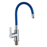 Смеситель д/кухни шар. с силикон. изливом, креп.гайка синий с латунным серд. 302536 d35 Шелк GOTA ROCIO® 1/10 в