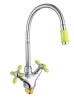 Смеситель д/кухни с 2-мя рукоятками с выс.гибким изливом цв. ручк.салат G332544 Олива GOTA ROCIO® 1/10