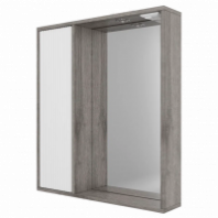 Шкаф зеркальный Ренессанс 800 прав (1 дверь) серый + керамика матовый GOLDEN FOX