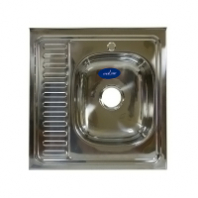 Мойка нерж.сталь с сифоном 0,6мм 60*60 прав вып. 3 1/2 гл.16см