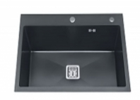 Мойка премиум нерж.сталь 3мм 500*500 с сифоном Графит квадрат.отверстие Golden Fox