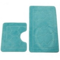 Набор ковриков д/ванной 2 предмета 55*90/45*55 Zalel Turkuaz (бирюзовый)