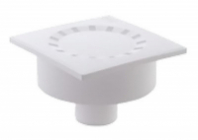 Трап вертикальный 50 с сухим затвором ВК пласт. 150*150мм. белый внутр.канал. РосТурПласт