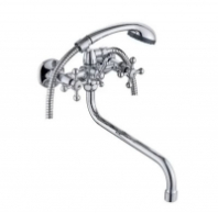Смеситель д/ванны с 2-мя рукоятками с изливом S-30см. перекл.душа 123030-GR GR 1/10
