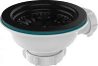 Выпуск 3 1/2 с чёрной мет.реш. с отводом под перелив Aquant NV280 1/40