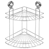 Полка металл. угловая 2-х ярусная на присоске Air-lock BI-3107 А2 хром Sakura