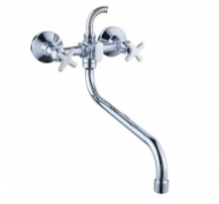 Смеситель д/ванны с 2-мя рукоятками с изливом S-35см, с перекл. душа Кристи 247350 АНТЕЙ 1/10