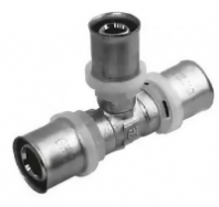 Пресс-тройник редукционный с одной горизонталью 32x26x32 (ник.) PROFIT (48/8)