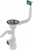 Сифон 3 1/2*40 с переливом гибким, прямоуг. с носиком Aquant B0146 1/29