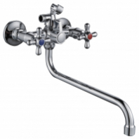 Смеситель д/ванны с 2-мя рукоятками с изливом S-30см. (без шланга и лейки) перекл.душа G095710 Ривьера GOTA ROCIO® 1/10