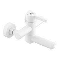 Смеситель д/ванны шар. с короткии изливом 016091 Графика белый нерж. сталь GOTA ROCIO® 1/10