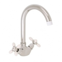 Смеситель д/кухни с 2-мя рукоятками с высоким изливом цв. ручк. белый G333341 Олива GOTA ROCIO® 1/10