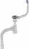 Сифон 1 1/4*40 с гофрой 40*40/50 с круглым переливом Aquant S1056-30-MR 1/30