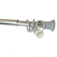 Карниз д/ванной 120-210см хром с серыми кольцами Prima Vanna 1/30