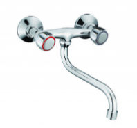 Смеситель д/кухни с 2-мя рукоятками пристенный G349810 Прохлада нижн.излив GOTA ROCIO® 1/10