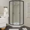 Душ.ограждение 90*90*197 низкий поддон, прозр.стекло, черный профиль, сифон ZEP91B PARLY 2 части