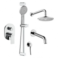 Встраиваемая система д/душа Бродс 10066 GOLDEN FOX (декор.планка, маховик, излив, тропич и ручная лейка, держатель д/лейки и система смеш.) 1/10