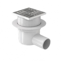 Трап ПП с горизонтальным спуском 50 рег.решетка  100*100 нерж. РТП ТА5602