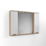 Шкаф зеркальный Бланко 800 дуб вотан/бел. C GOLDEN FOX