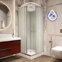 Душ.кабина 80*80*210 низкий поддон 10 см мат.стекло квадратная FQ811 РАRLY (5 частей)