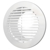 Решетка вентиляционная круглая приточно-вытяжная D170 125КФ с фланцем АБС белая D125