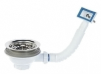 Выпуск 3 1/2 с нерж. сеткой Aquant NV305 с прямоуг. переливом