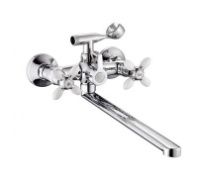 Смеситель д/ванны с 2-мя рукоятками с изливом L-40см. с цв.руч. белый G334941 Oliva GOTA ROCIO® 1/10