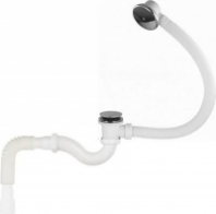 Обвязка на ванну 1 1/2*40 клик-клак переливом, с гофрой 40*40/50 автомат широк.грибок Aquant V522-18 