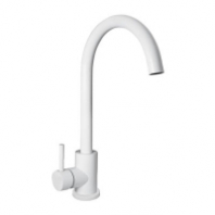 Смеситель д/кухни шар. с высоким изливом Булат нерж.сталь цвет белый 511510 АНТЕЙ 1/10