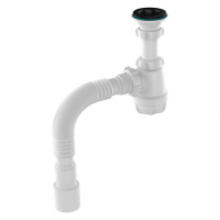 Сифон 1 1/4*40 с черн.мет.реш.с гофрой 40*40/50 Aquant S1082 1/35