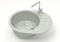 Мойка Тейлор Z10Q10 (светл.сер.) глянец 575x440x215 с сифоном GOTA ROCIO